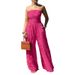 High Waist Women's Jumpsuit Sexy Tube Top Sleeveless Wide Leg Casual Summer Holiday Party European American Style AL312_ecoleips.com