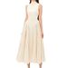 Summer New Cross-Border European And American Style Stand Collar Elegant Pleated Patchwork Waist-Cinching Long Dress_ecoleips.com