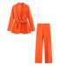 Women's Suit Jacket With Waist Belt High Waisted Loose Fitting Draped Trousers Spring Autumn Fashionable Versatile Waist Cinching Pant Set_ecoleips.com