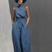 Voya 2026 Women's European American Spring New Style Solid Color Elegant Women's Simple Cotton-Linen Blend Sleeveless Top And Union Suit_ecoleips.com