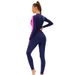 Women's Clothing New Color Matching One Piece Muslim Swimsuit For Women Long Sleeved Trousers Conservative Full Surround Zipper Swimsuit_ecoleips.com