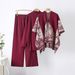 Fashion 3-Piece Set: Shawl Cardigan + Oversized Sweater + Wide Leg Pants – Elegant Office & Casual Outfit, Wrinkle-Free Polyester, Plus Size Friendly_ecoleips.com