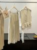 Lace Splicing V-neck Vest Wide-leg Pants Set Women's Summer 2026 Temperament Hollow Lace Two-piece Set_ecoleips.com