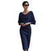 Fashionable Pleated Bat-Sleeved Mid-Length Dress_ecoleips.com