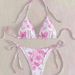 Women's Clothing Sexy Ink Painting Printed Halter Neck Tethered Multicolor Bikini_ecoleips.com