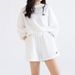 Waffle Sports Sweatshirt For Women 2024 Summer New Fashion Loose Letter Casual Shorts Two-Piece Set_ecoleips.com