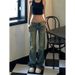 American-style Spicy Girl Low-waist Flared Jeans For Women, New Autumn Vintage Loose Slimming Straight-leg Floor-length_ecoleips.com