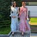 Women's Clothing V Neck Ruffled Long Sleeved Elegant Floral Dress_ecoleips.com