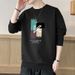 Men's Crew Neck Sweatshirt, T Shirt, Base Layer, Trendy Loose Pullover Casual Top, Autumn And Winter Fleece Lined Thick Long Sleeve_ecoleips.com