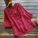 Breathable Linen Cotton Blend Plus Size Embroidered T-Shirt For Women - Loose Fit Bohemian Style Casual Top With Short Sleeves_ecoleips.com