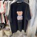 Women's Clothing Short Sleeved Cotton T Shirt Female Student Sweet Cute Summer Loose Bear Lazy Style Top Clothes_ecoleips.com