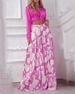 2025 Women's New Printed Casual With Turn-down Collar Sexy Tie Shirt And High-waisted Wide-leg Pants Two-piece Set_ecoleips.com