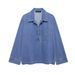 Women's Clothing Fashion Washed Blue Denim Tops Straight Trousers Set_ecoleips.com