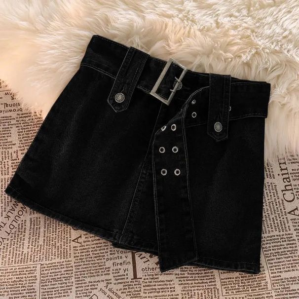 Verve Denim For Women, Summer Ins Style, High Waist, Casual, Anti-Exposure, Bodycon Skirt, A-Line, Ultra Short Skirt_ecoleips.com