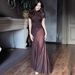 Elegant Long Dress Style Autumn New Solid Color Waist Cinching Pleated Women's Fashion Dress_ecoleips.com