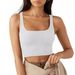 23 Spring New European And American Style Ins Women's Solid Color Fashion Trendy Sexy Ribbed Short Tank Top_ecoleips.com