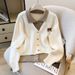 Elegant Notch Lapel Knit Cardigan For Women - Winter Staple With Fake Two-Piece Design, 3D Effect, Long Sleeve (Gray/Black/Red/Khaki/Beige)_ecoleips.com