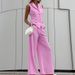 Women's Clothing Cotton And Linen Fashion Casual Suits Spring And Summer New High End Slim Vest Wide Leg Pants_ecoleips.com