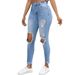 Women's Clothing Fashion Street Shooting High Waist Skinny Blue Jeans For Women_ecoleips.com