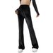 Voya 2026 European And American Women's Fashion Autumn/Winter New Hot-Selling High-Waisted Slimming Comfortable Velvet Leisure Long Pants_ecoleips.com