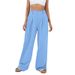 Women's High-Waisted Wide-Leg Pants | 100% Cotton Casual Trousers | Relaxed Fit Flowgy Boho Palazzo Pants For Everyday Comfort_ecoleips.com
