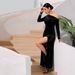 Women's Clothing Sexy Celebrity Style Dress Autumn And Winter Banquet Temperament One Shoulder Slit Long Skirt_ecoleips.com