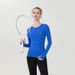 Women's Quick Drying Long Sleeve Sports Yoga T-Shirt Crew Neck Running Fitness Top Sweat Absorbing Bodysuit 1.0_ecoleips.com
