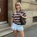 European And Cross-border 2026 Spring Long-sleeve American Retro Color-block Striped Polo Shirt With Collar, Loose_ecoleips.com
