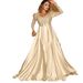 2025 Spring New European And American Women's Fashion Deep V Large Hem Sexy Long Dress With Train For_ecoleips.com