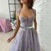 Women's Clothing New Mesh Evening Dress Suspender Sexy Dress Prom Party Dress_ecoleips.com
