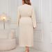 Women's Clothing New Long Sleeved Dress Temperament Waist Slim Irregular Cut Long Skirt_ecoleips.com