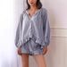 Women's Clothing Autumn New Comfortable Casual Ruffled Button Long Sleeved Tops And Trousers Sets_ecoleips.com