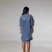 Boho Distressed Denim Jacket – Oversized Long Sleeve With Fringe & Notch Collar (Dark Blue/Light Blue, L-4XL)_ecoleips.com