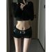 2025s American Style Spicy Girl Low Waist Tight Stretch Denim Ultra Shorts Women Summer New Slim Fit Slimming Wide Leg_ecoleips.com