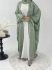 Effortless Elegance: Women's Solid Color Long Sleeve Dress With Open Front For Travel & Daily Wear_ecoleips.com