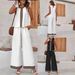 Women's Clothing New Loose Casual Sleeveless Round Neck Top Loose Straight Wide Leg Pants_ecoleips.com