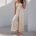 Women's Clothing High Waisted Drawstring Wide Leg Jumpsuit Patchwork Ethnic Style Casual Summer Romper_ecoleips.com