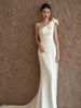 Women's Clothing One Shoulder Light Wedding Dress New White Satin Out Of The Door Yarn Trailing Bride Wedding Fishtail Car Show Dress Female_ecoleips.com