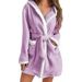 Aria Basics 2024 Cross-Border European And American Bestseller: Foreign Trade Autumn/Winter Color-Block Hooded Pajamas, Home_ecoleips.com