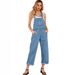 Women's Clothing Plus Size Denim Overalls For Women - Relaxed Fit High Waist Wide Leg Bib Overalls In Light & Dark Blue_ecoleips.com
