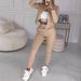 Women's Clothing Solid Color Slim All Match Long Sleeved Trousers Suit_ecoleips.com