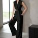 Women’s Clothing spring and autumn new women's clothing French fashion temperament top vest sleeveless V neck waist suit jacket_ecoleips.com