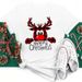 Merry Christmas Tree Santa Claus Letter Print Loose Cute Retro Short Sleeve T-Shirt For Women_ecoleips.com