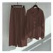 Aria Basics Aria Basics 2026 Cross-border Long Pants TE Loose Shirt Two-piece Set Elegant Wide-leg European And American Fashion Casual Suit_ecoleips.com