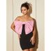 Short Dress Female Temperament Elegant Tube Top Big Bow Velvet Slim Dress Skirt_ecoleips.com