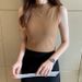 White Women's Tank Top With A Half-high Collar, Versatile For Summer, Tight-fitting Sleeveless Knitted Top, Can Be Worn_ecoleips.com