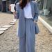 Women's Wide Leg Pant Suit Set Modern Oversized Blazer And Trousers Two Piece Outfit For Business Casual_ecoleips.com