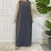 Women's Clothing Solid Color Sleeveless Dress Nida Fabric Middle East Dubai Women's Clothing Muslim Fashion_ecoleips.com