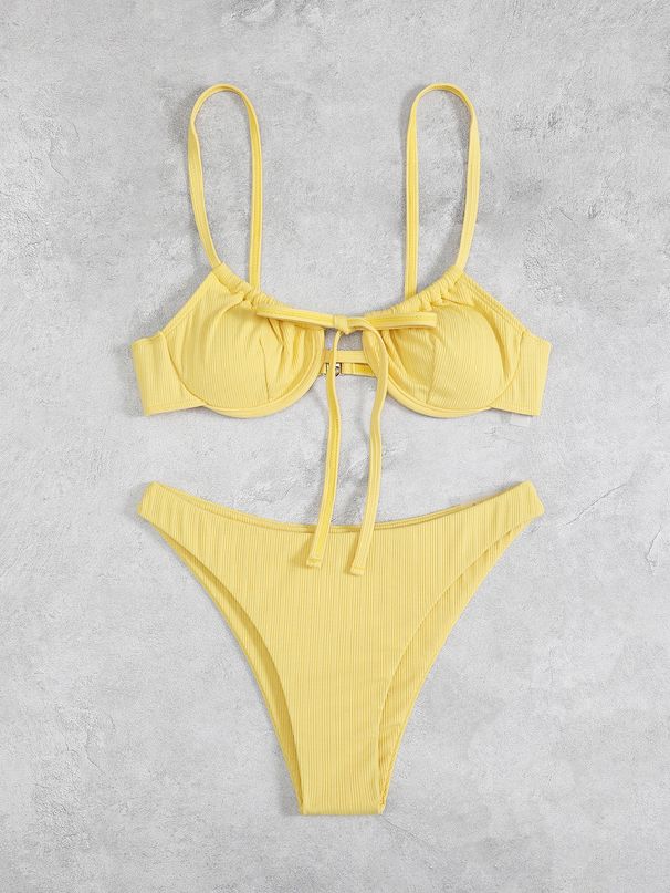 Women's Clothing Solid Color Bikini Swimsuit Sexy Lace Swimsuit High Grade Bikini_ecoleips.com