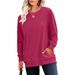 Women's Round Neck Autumn Sweatshirt Women's Fashion Solid Color Long Sleeve Pullover_ecoleips.com